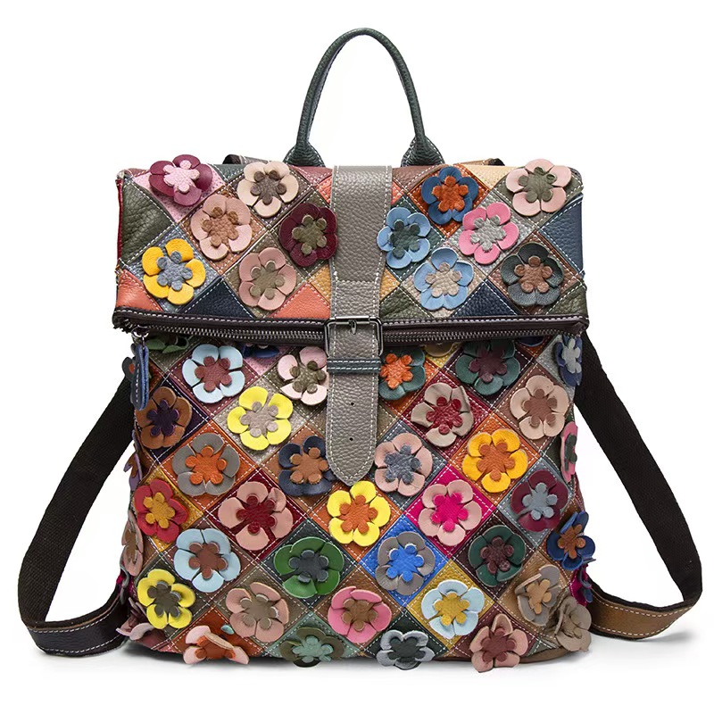 Leather Backpack Vintage - Mochila Vintage de Cuero Genuino para