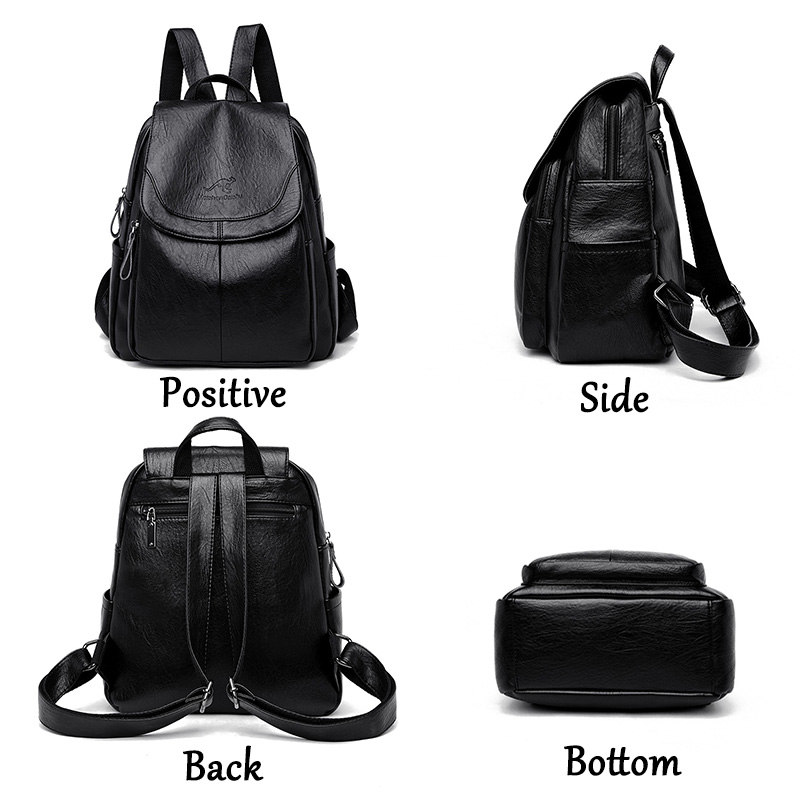 Leather Backpack Vintage - Mochila Vintage de Cuero Suave para